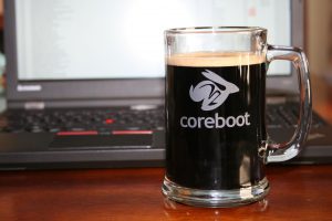 My coreboot mug filled with Lefthand Milk stout Nitro.